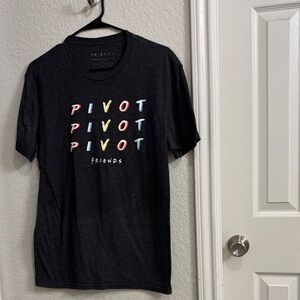 FRIENDS Black Tee with Colorful Pivot Design Men’s or Women